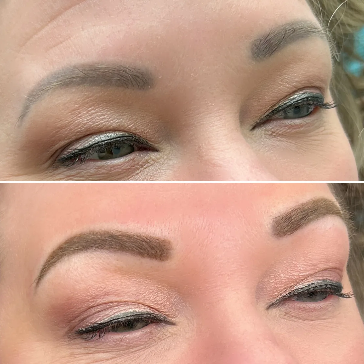 eyebrow correction before and after