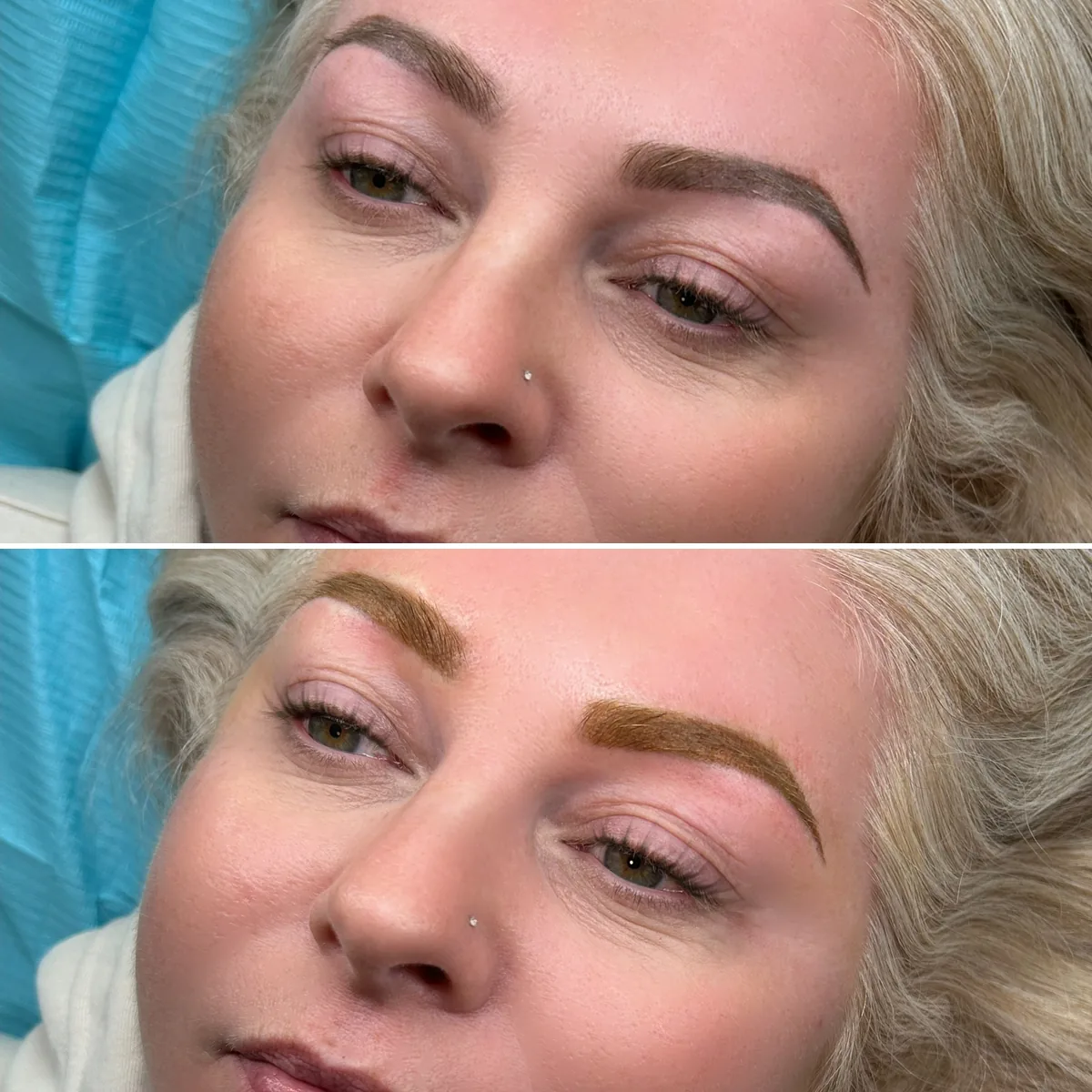 eyebrow touch up before and after
