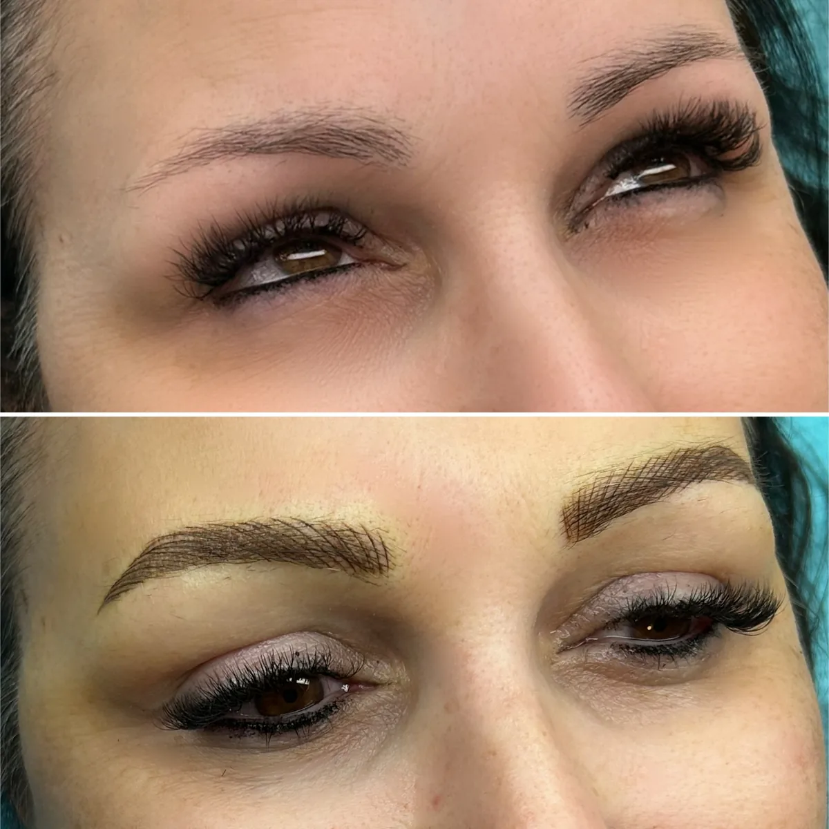 microblading healing before and after