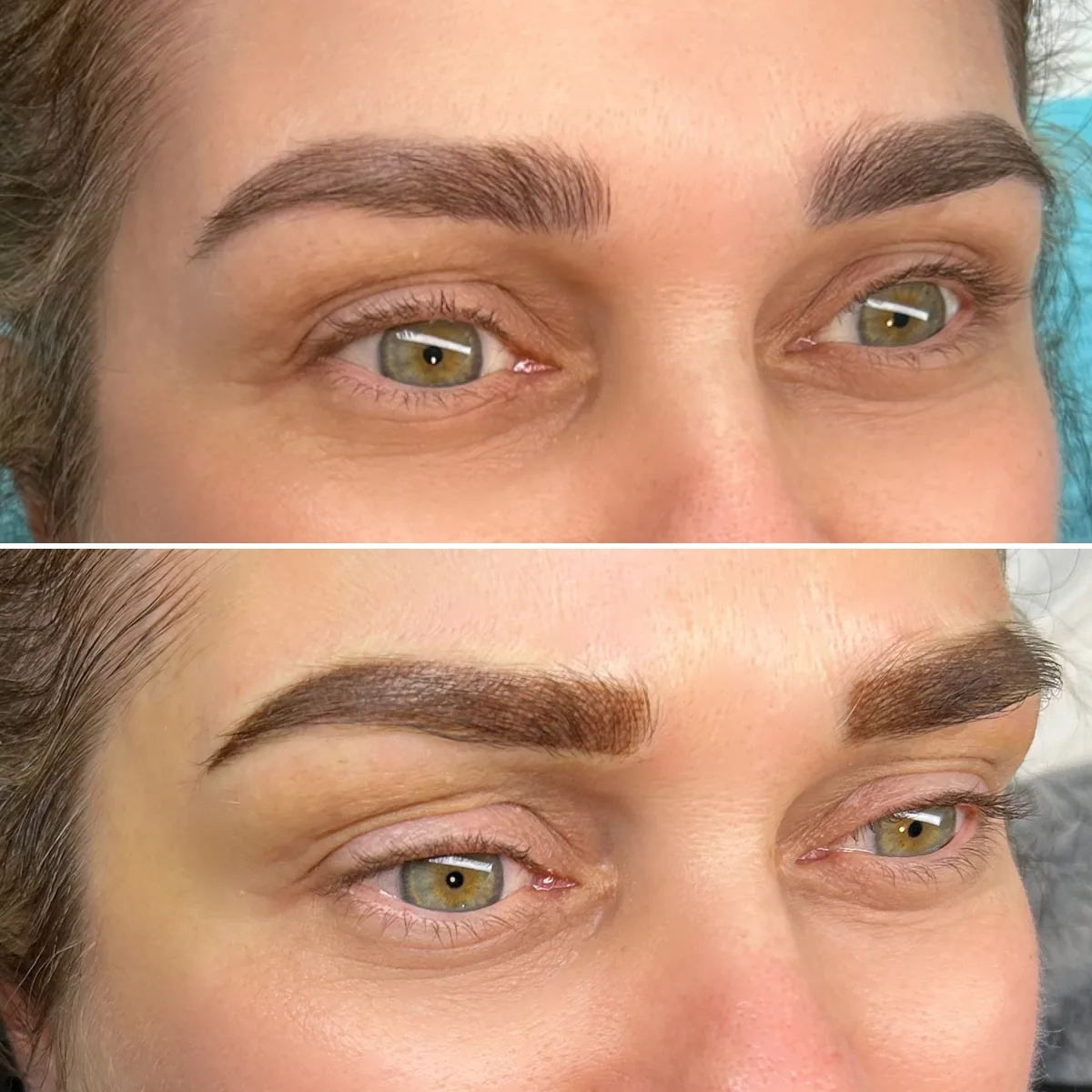 powder brows before and after