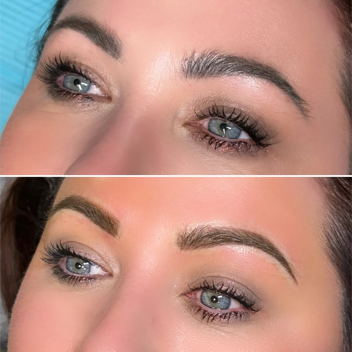powder brows before and after